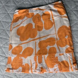 Elevenses Orange and White A-Line Skirt